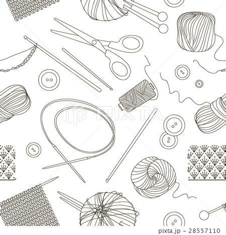 Knitting and crochet set patternのイラスト素材 [28557110] - PIXTA