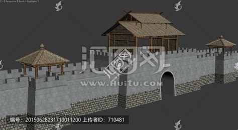 阊门,古城墙城楼3D模型_古代场景模型下载-摩尔网CGMOL