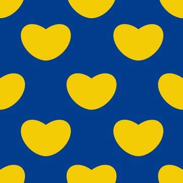 Premium Vector | Vector seamless pattern of yellow hearts on a blue ...