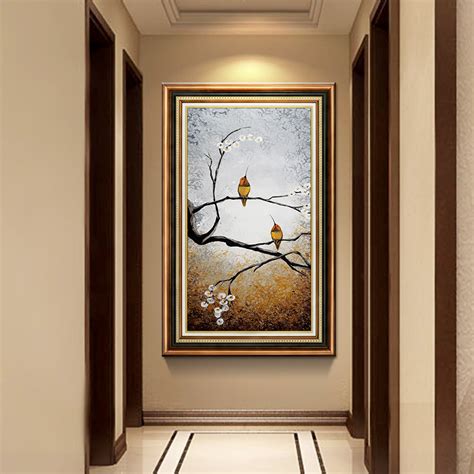 客厅现代简约装饰画玄关走廊花卉手绘立体挂画样板间壁画卧室墙画-阿里巴巴