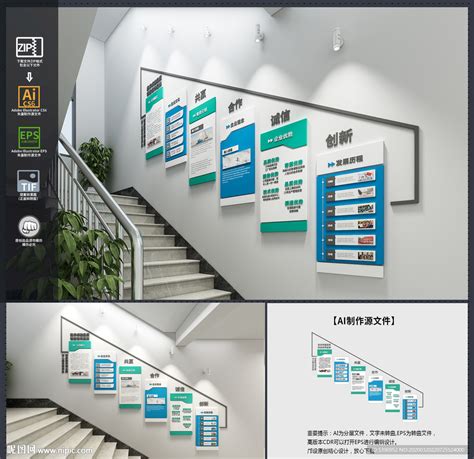 企业楼梯文化墙设计图__广告设计_广告设计_设计图库_昵图网nipic.com