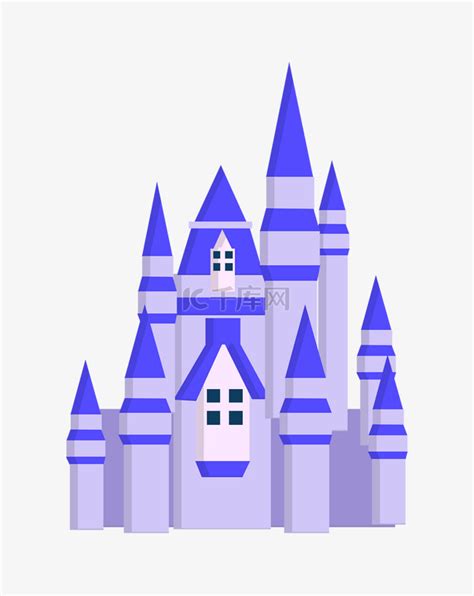 蓝色梦幻城堡素材图片免费下载-千库网