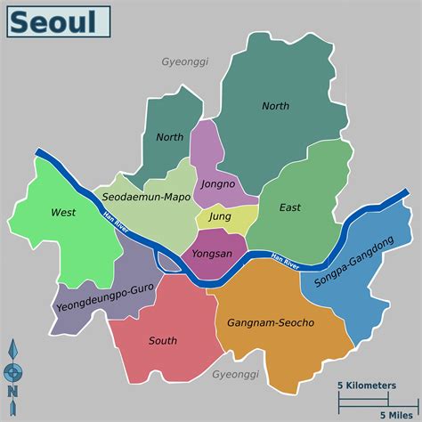 Plan et carte touristique de Seoul : attractions et monuments de Seoul