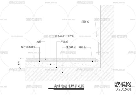 卫生间门槛石地坪节点图CAD施工图-免费3dmax模型库-欧模网