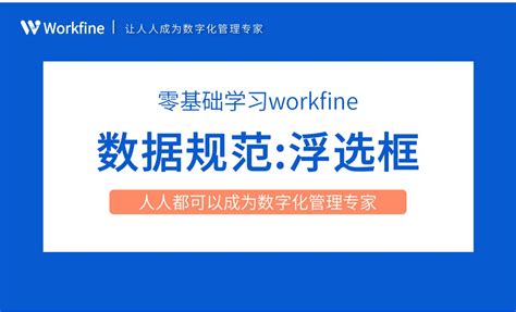 数据规范之浮选框-Workfine零代码企业办公系统2.13 - 办公职场教程_Workfine - 虎课网