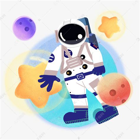 登月宇航员星球男孩png素材图片免费下载-千库网