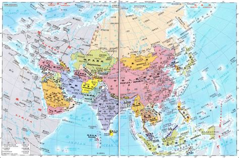 亚洲地图中文版高清 - 世界地理地图 - 地理教师网