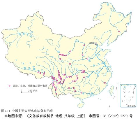 中国主要大型水电站分布示意_课本插图_初高中地理网