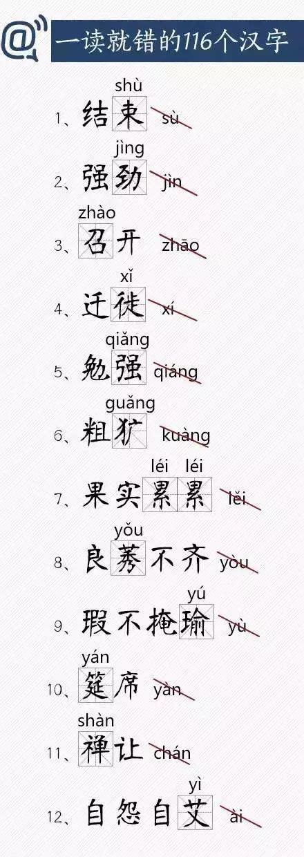 长知识！“一读就错”的汉字，你能读对几个？ - 人格与社会