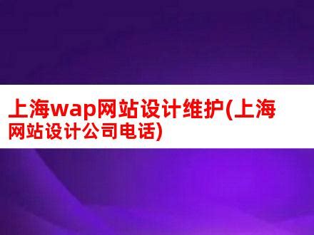 上海wap网站设计维护(上海网站设计公司电话)_V优客