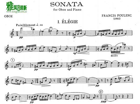 Francis Poulenc弗朗西斯·普朗克双簧管与钢琴奏鸣曲 双簧管谱