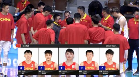 中国男篮VS伊朗男篮首发：吴前、赵睿、顾全、周鹏、王哲林-直播吧