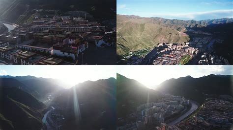 4k西藏昌都市察雅县城市航拍 - 新片场素材