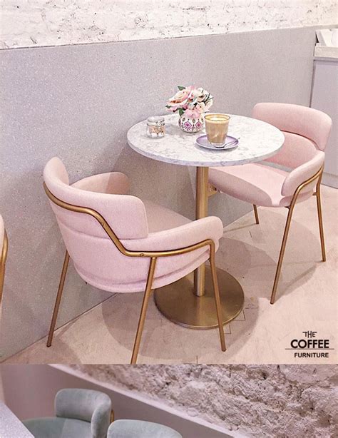 网红粉色吧台椅 甜品奶茶店洽谈桌椅组合 西餐咖啡厅休闲沙发椅-阿里巴巴