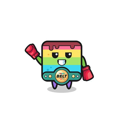 rainbow cake boxer mascot character 4026187 Vector Art at Vecteezy