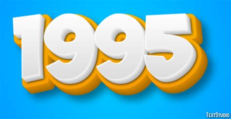 1995 Text Effect and Logo Design Number