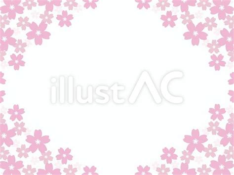 シンプルな桜の花のフレーム背景イラスト - No: 22652079／無料イラスト/フリー素材なら「イラストAC」