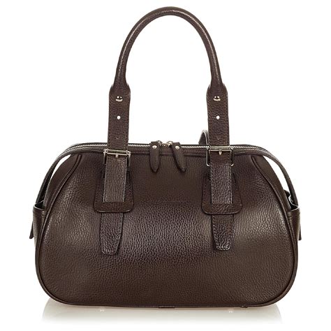 Burberry Sac à main en cuir marron Veau façon poulain Marron foncé ref ...