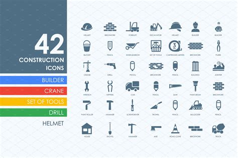 建设图标素材 42 construction icons-XD素材中文网