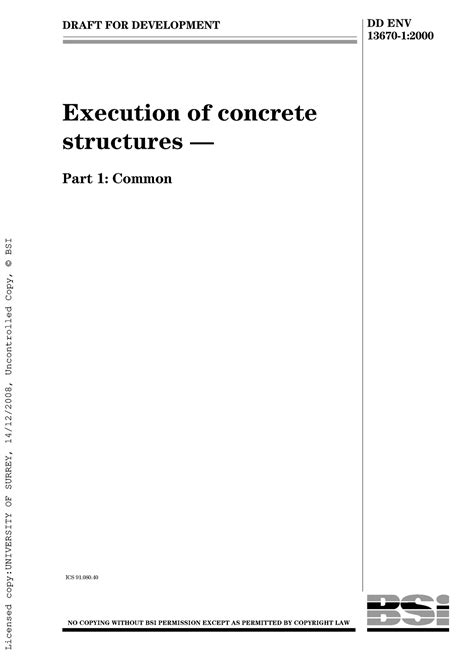 UNE EN 13670:2013 Execution of concrete structures