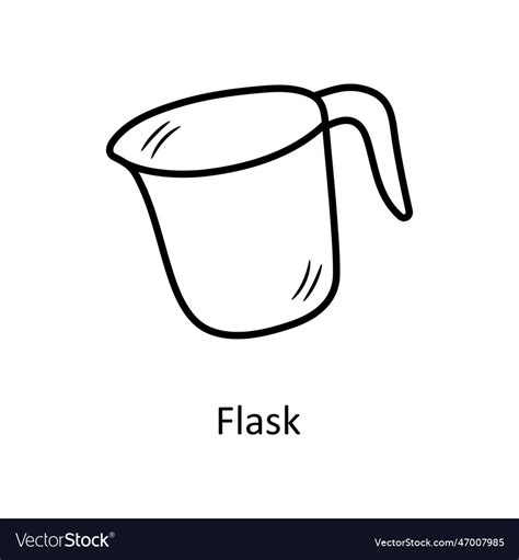 Flask outline icon design bak Royalty Free Vector Image