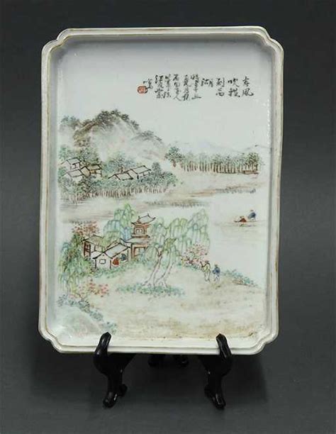 Chinese Porcelain Tray, Landscape