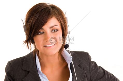 迷人的年轻女性微笑 戴耳机商务商业中心助手顾问办公室销售量服务电话人士高清图片下载-正版图片320588848-摄图网