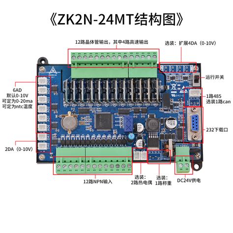 工业精品领控plc工控板ZK2N-24MR MT6AD2DA兼容三凌菱fx2n控制板_虎窝淘