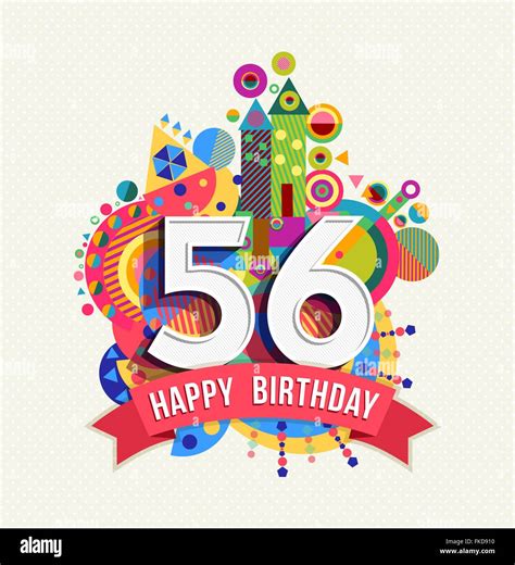 Happy Birthday fifty six 56 year, fun celebration anniversary greeting ...