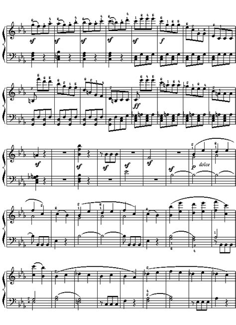贝多芬：《命运交响乐》第一乐章_钢琴谱_搜谱网