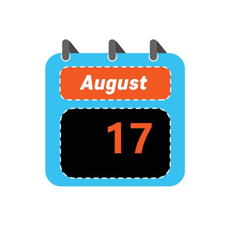 august 17 daily Calendar Icon 26613123 Vector Art at Vecteezy