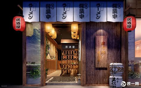 日式餐饮店寿司店居酒屋门头设计门面