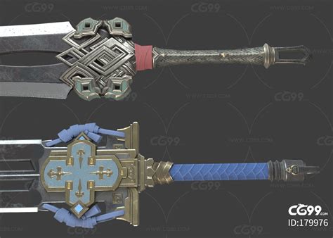 PBR 重剑 玄铁剑 双手剑 大剑 双手武器-cg模型免费下载-CG99