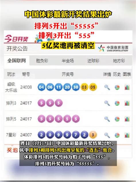 中国体彩最新开奖结果出炉，排列5开出“55555”……_新浪新闻