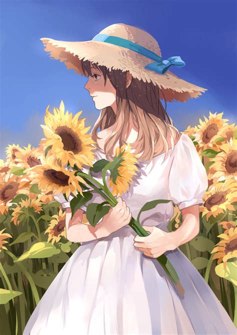 向日葵少女图片