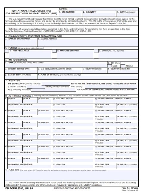 Download Fillable dd Form 2285 | army.myservicesupport.com