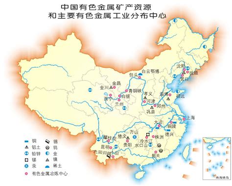 中国有色金属矿藏资源图_中国地理地图_初高中地理网