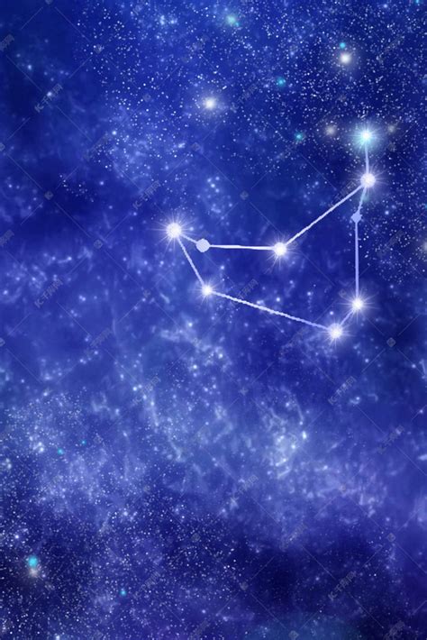 简约梦幻十二星座之巨蟹座星空背景图片免费下载-千库网