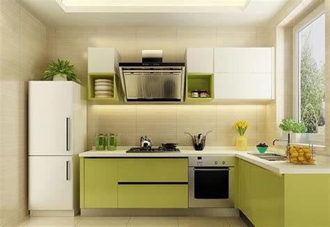 浅绿色的整体厨房图片免费下载_红动中国