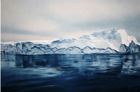 美国艺术家逼真描绘冰山融化过程呼吁环保_张雄艺术网