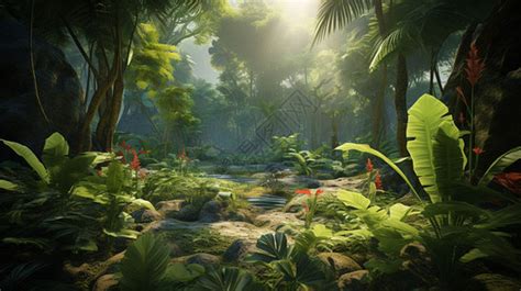 原始丛林中茂盛的灌木丛，神秘的热带雨林_腾讯视频