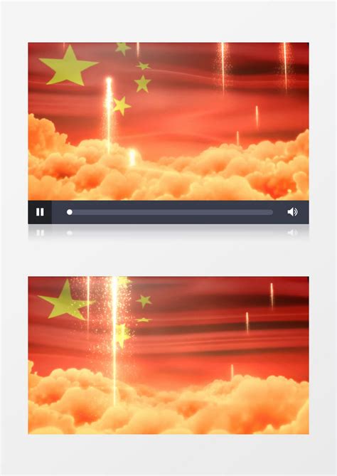 动画动态中国五星红旗迎风飘扬背景视频素材模板下载_动画_图客巴巴