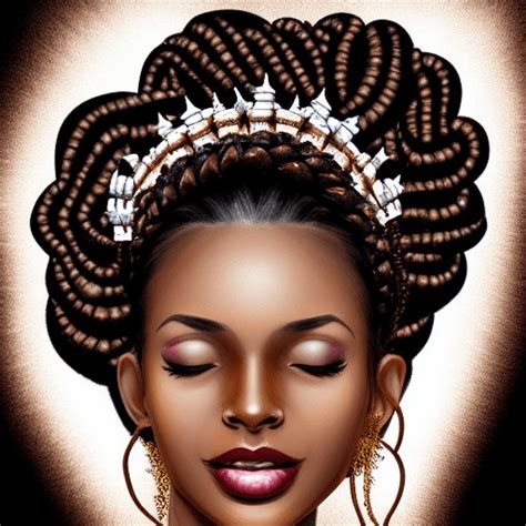 Elegant Brown Skin Woman with Oil Painting Elements · Creative Fabrica