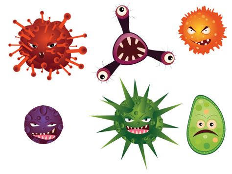 矢量卡通细菌图片-创意矢量卡通微生物细菌插图素材-高清图片-摄影照片-寻图免费打包下载