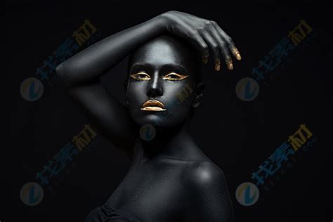 创意黑色化妆女子高清图片下载-找素材
