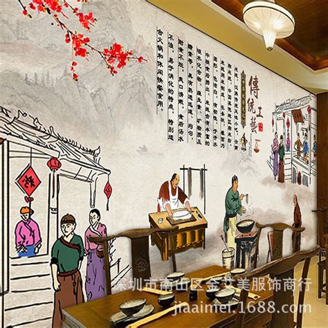 饭店墙绘案例-重庆小面店铺墙绘杭州墙绘-杭州墙绘公司-杭州怡丽墙绘