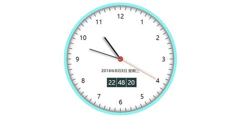 CSS3简单清新带日期的圆形数字电子时钟js特效代码_时间/日期_js特效_js代码