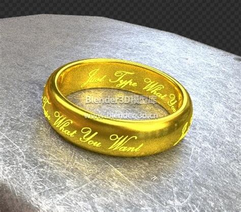 blender 刻字金戒指3d模型素材资源免费下载-Blender3D模型库