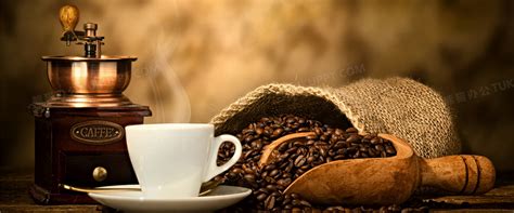 美味的咖啡和咖啡豆高清图片背景图片素材免费下载_熊猫办公