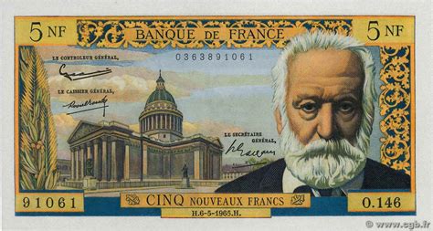 5 Nouveaux Francs VICTOR HUGO FRANCE 1965 F.56.18 4210231 Banknotes